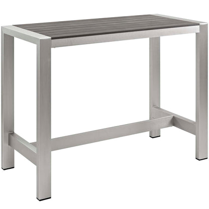 Shore Five PCS Outdoor Patio Aluminum Dining Set, Grey, Metal 11578