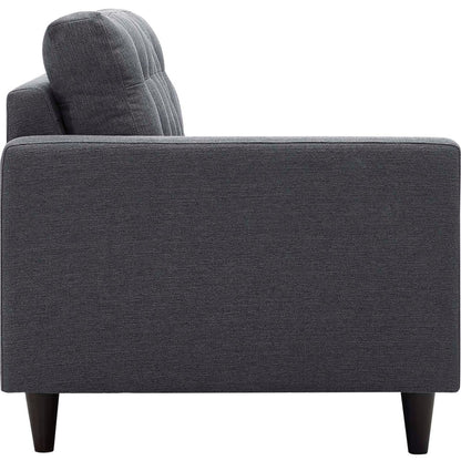 Empress Left-Facing Upholstered Fabric Loveseat, Grey, Fabric 11580