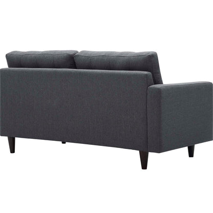 Empress Left-Facing Upholstered Fabric Loveseat, Grey, Fabric 11580