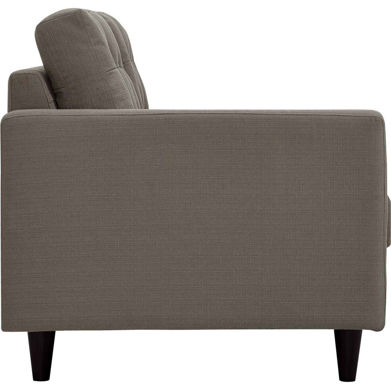 Empress Left-Facing Upholstered Fabric Loveseat, Grey, Fabric 11581