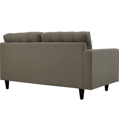 Empress Left-Facing Upholstered Fabric Loveseat, Grey, Fabric 11581