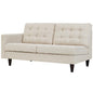Empress Right-Facing Upholstered Fabric Loveseat, Fabric, Beige 13596