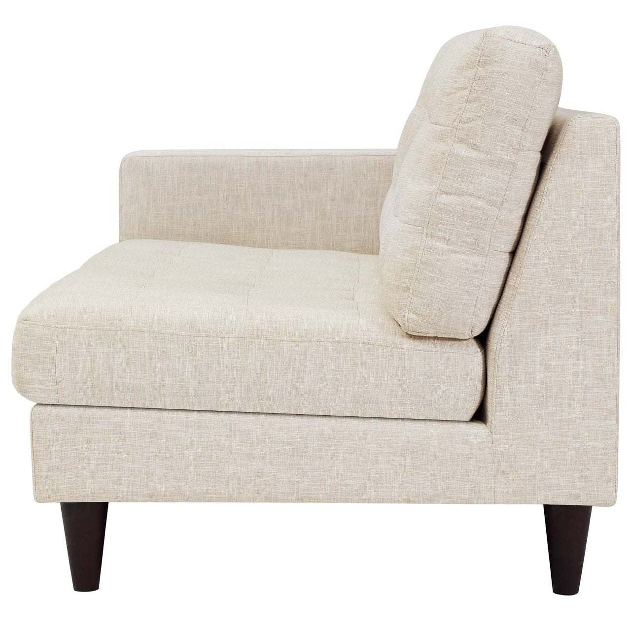 Empress Right-Facing Upholstered Fabric Loveseat, Fabric, Beige 13596