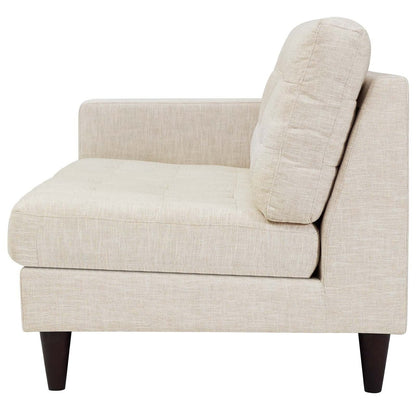 Empress Right-Facing Upholstered Fabric Loveseat, Fabric, Beige 13596