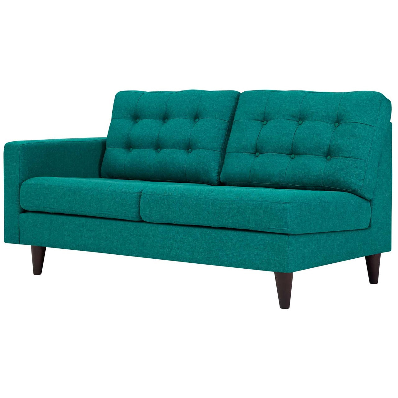 Empress Right-Facing Upholstered Fabric Loveseat, Fabric, Aqua Blue 13597