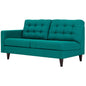 Empress Right-Facing Upholstered Fabric Loveseat, Fabric, Aqua Blue 13597