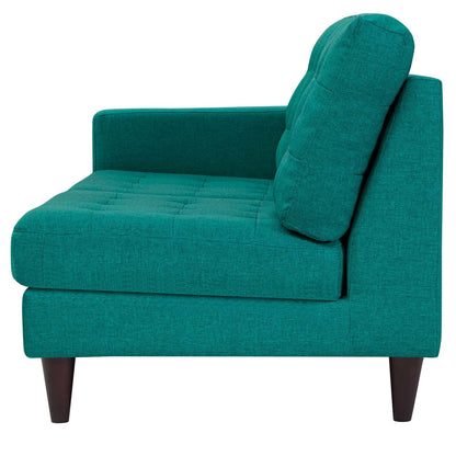 Empress Right-Facing Upholstered Fabric Loveseat, Fabric, Aqua Blue 13597