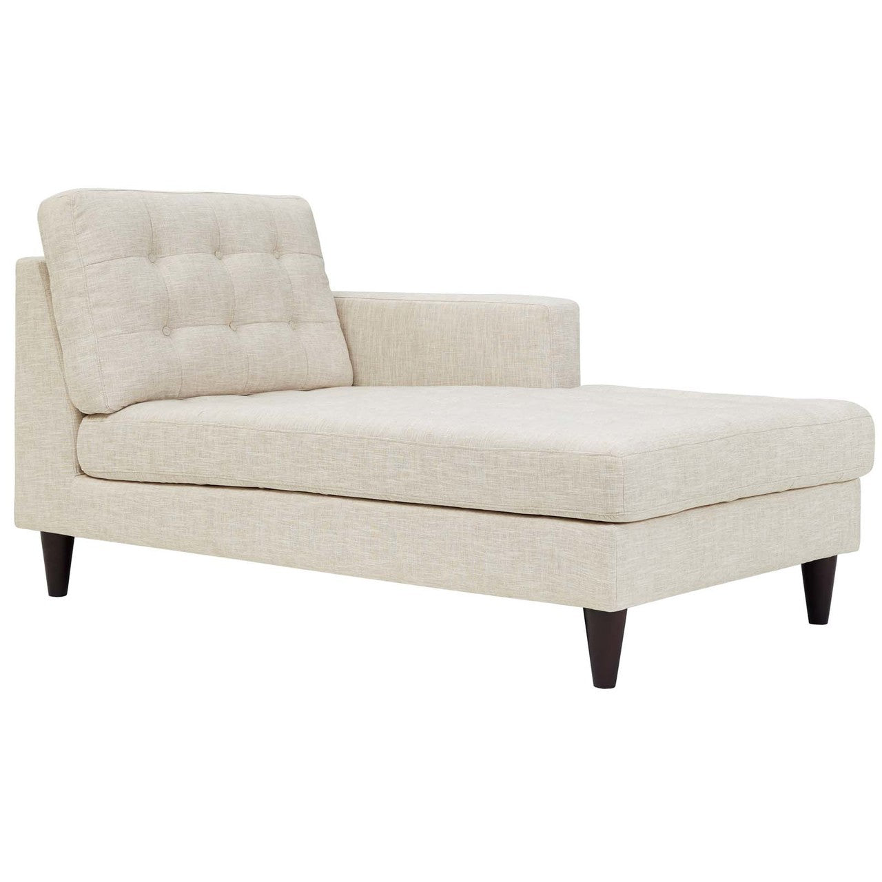 Empress Left-Arm Upholstered Fabric Chaise, Fabric, Beige 13598
