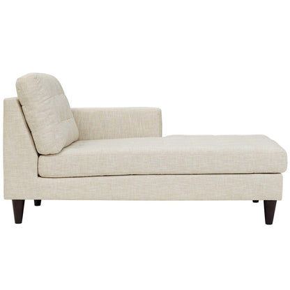 Empress Left-Arm Upholstered Fabric Chaise, Fabric, Beige 13598