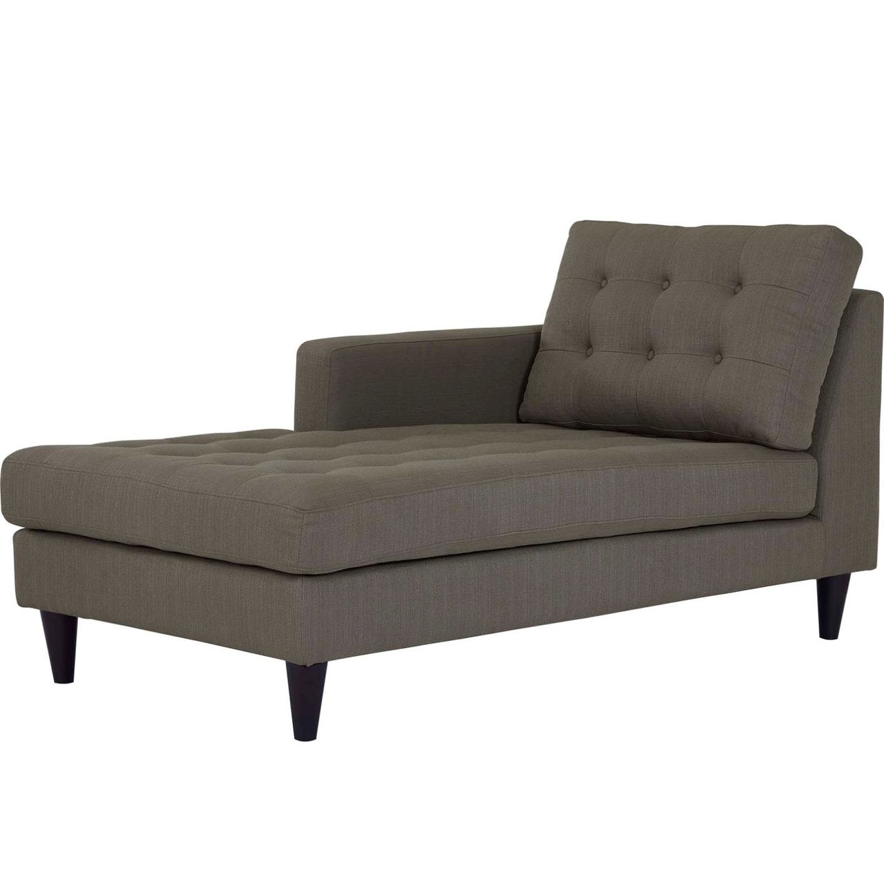 Empress Left-Arm Upholstered Fabric Chaise, Grey, Fabric 11597