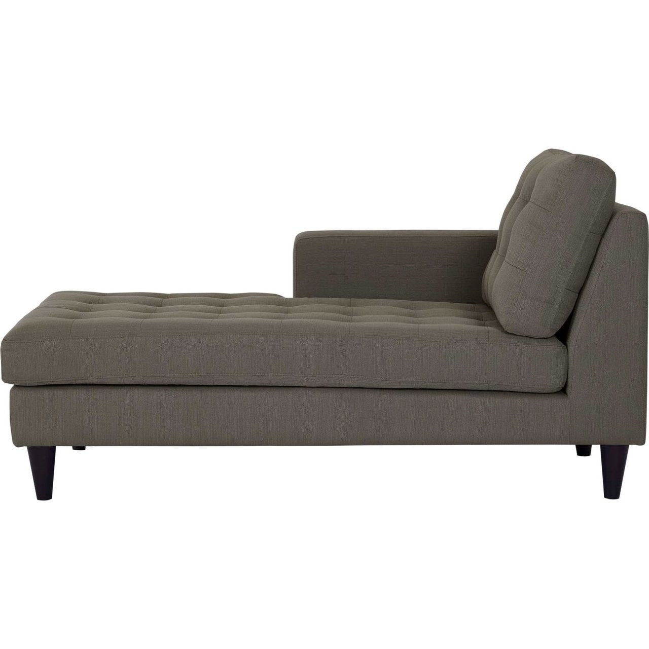 Empress Left-Arm Upholstered Fabric Chaise, Grey, Fabric 11597