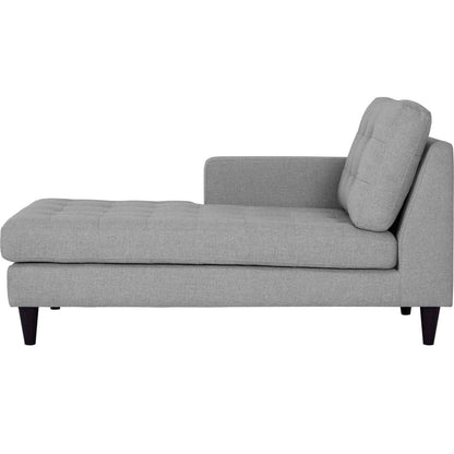 Empress Left-Arm Upholstered Fabric Chaise, Grey, Fabric 11599