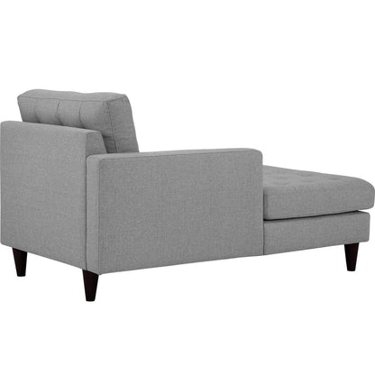 Empress Left-Arm Upholstered Fabric Chaise, Grey, Fabric 11599