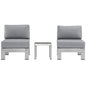 Shore Three PCS Outdoor Patio Aluminum Sectional Sofa Set, Grey, Metal 11604