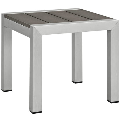 Shore Three PCS Outdoor Patio Aluminum Sectional Sofa Set, Grey, Metal 11604
