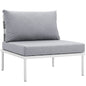Harmony Armless Outdoor Patio Aluminum Chair, Grey, Rattan 11612