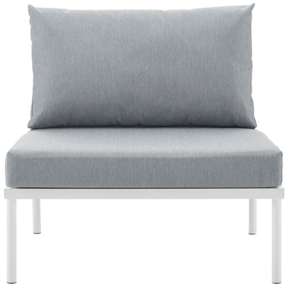 Harmony Armless Outdoor Patio Aluminum Chair, Grey, Rattan 11612