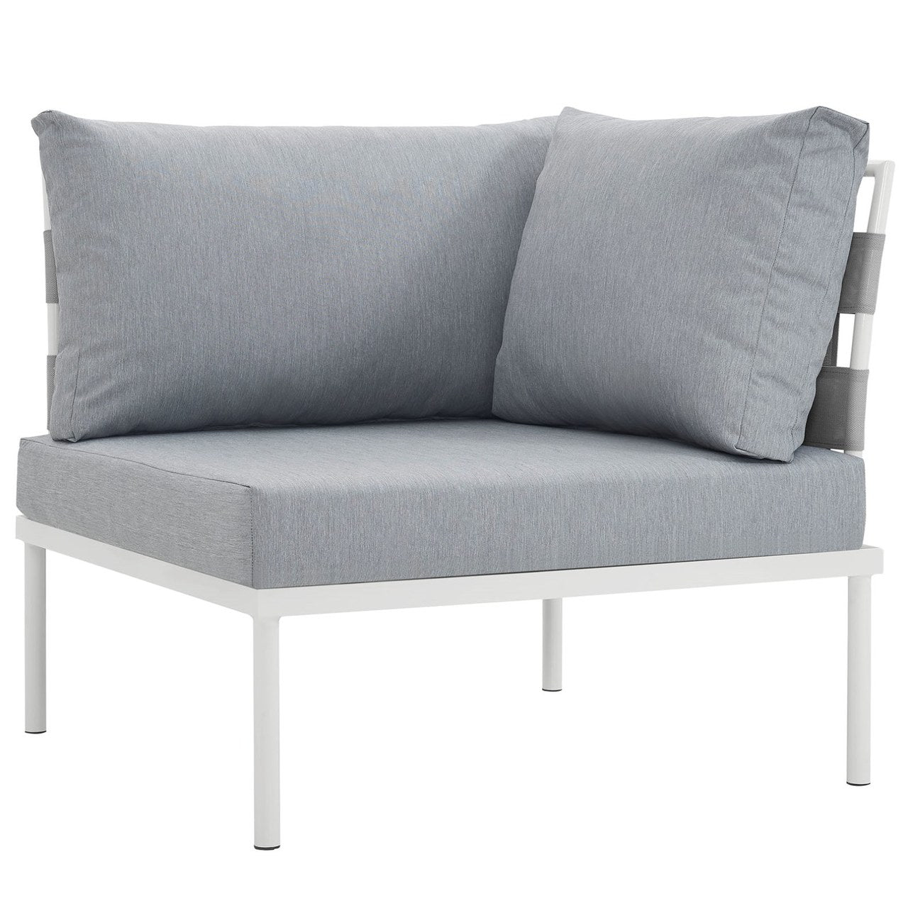 Harmony Outdoor Patio Aluminum Corner Sofa, Grey, Rattan 11616