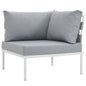 Harmony Outdoor Patio Aluminum Corner Sofa, Grey, Rattan 11616
