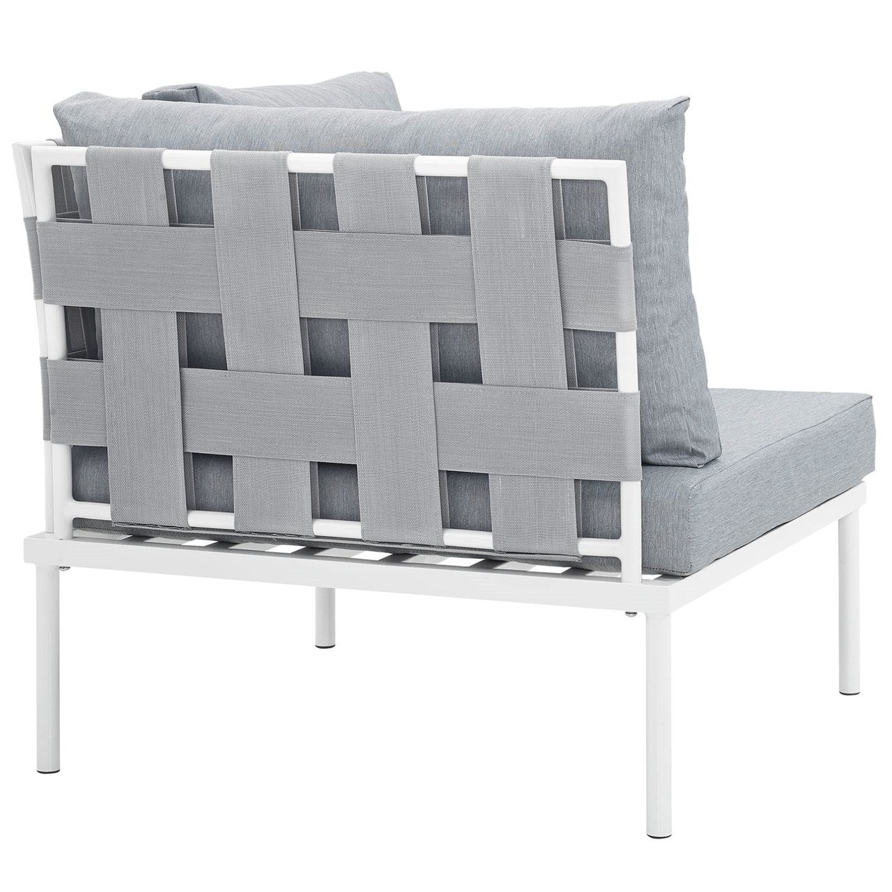 Harmony Outdoor Patio Aluminum Corner Sofa, Grey, Rattan 11616