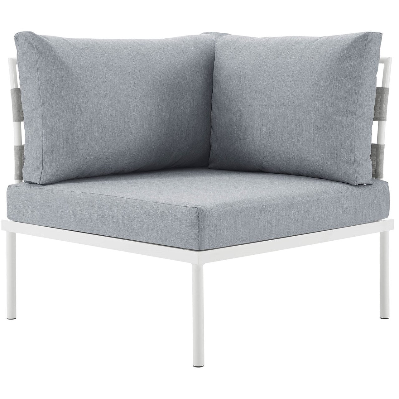 Harmony Outdoor Patio Aluminum Corner Sofa, Grey, Rattan 11616
