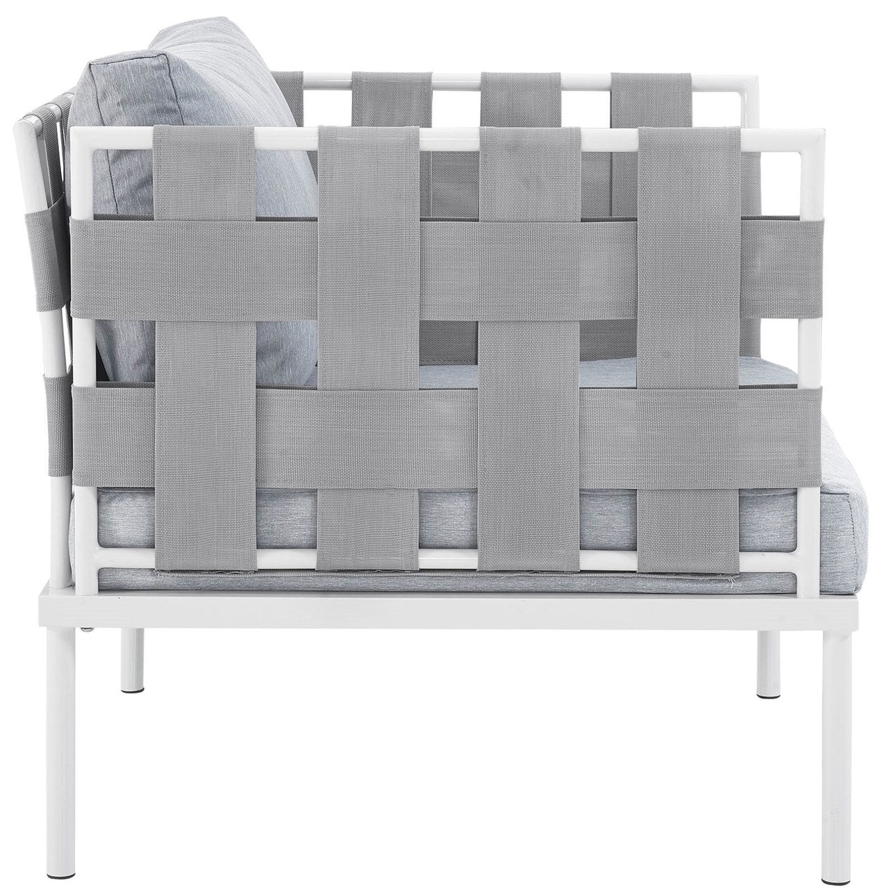 Harmony Outdoor Patio Aluminum Armchair, Grey, Rattan 11620
