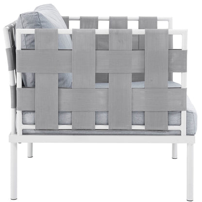Harmony Outdoor Patio Aluminum Armchair, Grey, Rattan 11620