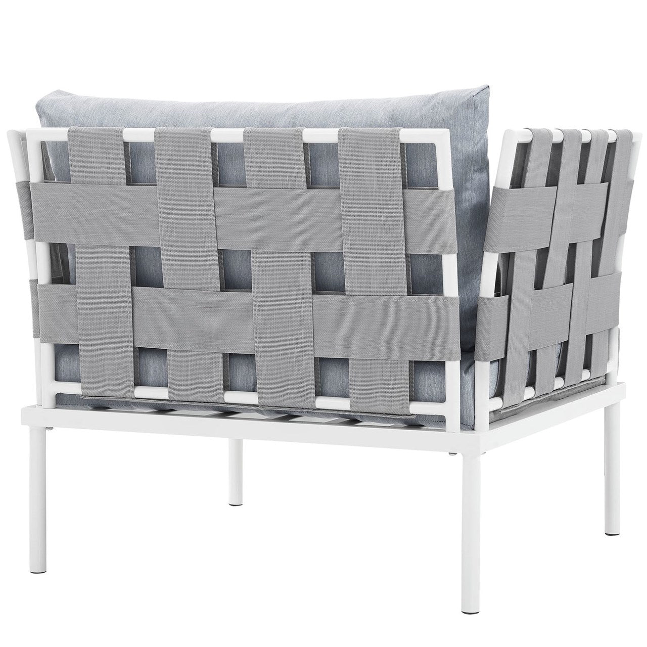 Harmony Outdoor Patio Aluminum Armchair, Grey, Rattan 11620