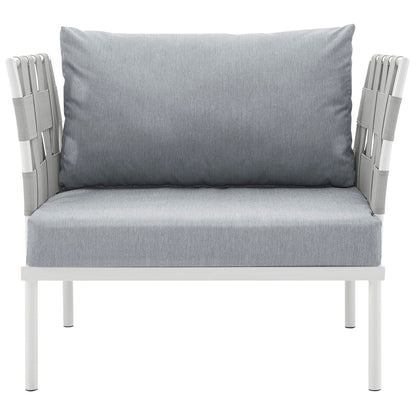 Harmony Outdoor Patio Aluminum Armchair, Grey, Rattan 11620