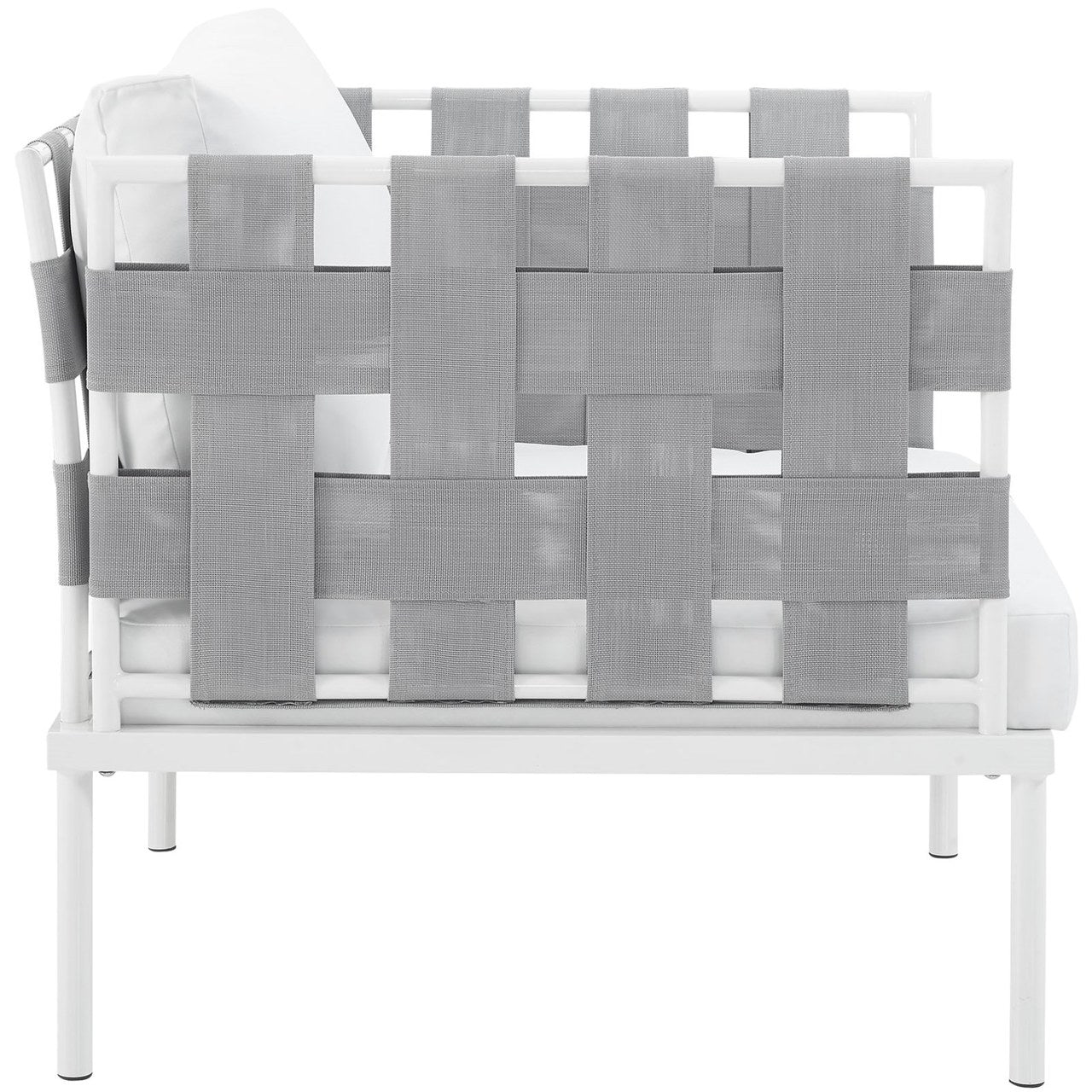 Harmony Outdoor Patio Aluminum Armchair, White, Rattan 11622