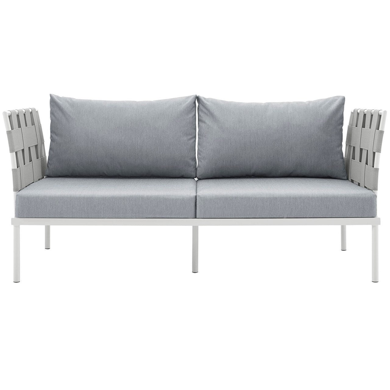 Harmony Outdoor Patio Aluminum Loveseat, Grey, Rattan 11624
