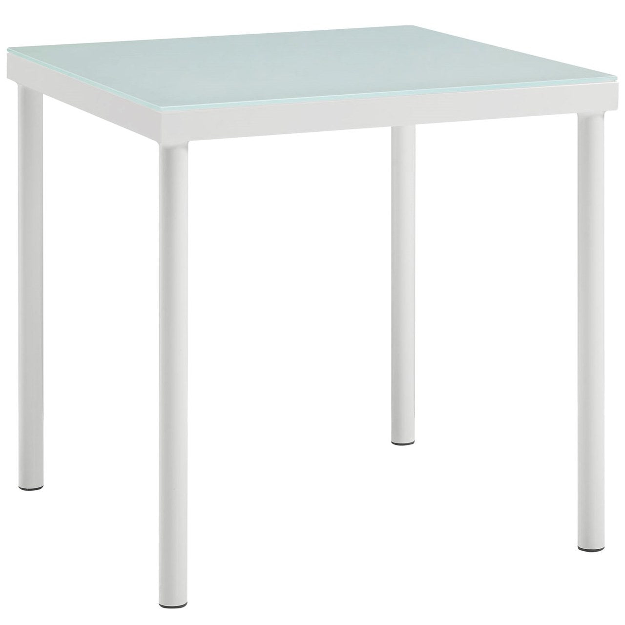 Harmony Outdoor Patio Aluminum Side Table, White, Rattan 11627