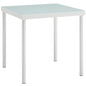 Harmony Outdoor Patio Aluminum Side Table, White, Rattan 11627