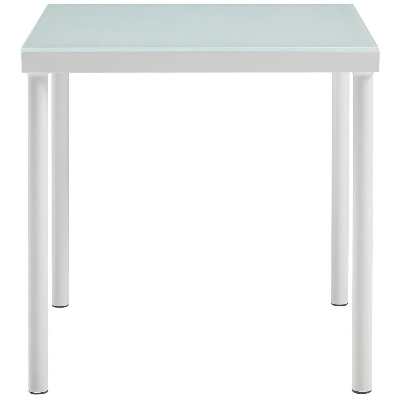 Harmony Outdoor Patio Aluminum Side Table, White, Rattan 11627