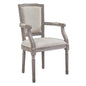 Penchant Vintage French Upholstered Fabric Dining Armchair, Fabric Wood, Beige 13602