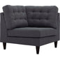 Empress Upholstered Fabric Corner Sofa, Grey, Fabric 11636