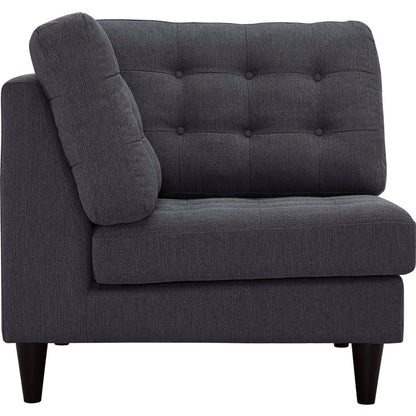 Empress Upholstered Fabric Corner Sofa, Grey, Fabric 11636