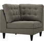 Empress Upholstered Fabric Corner Sofa, Grey, Fabric 11637