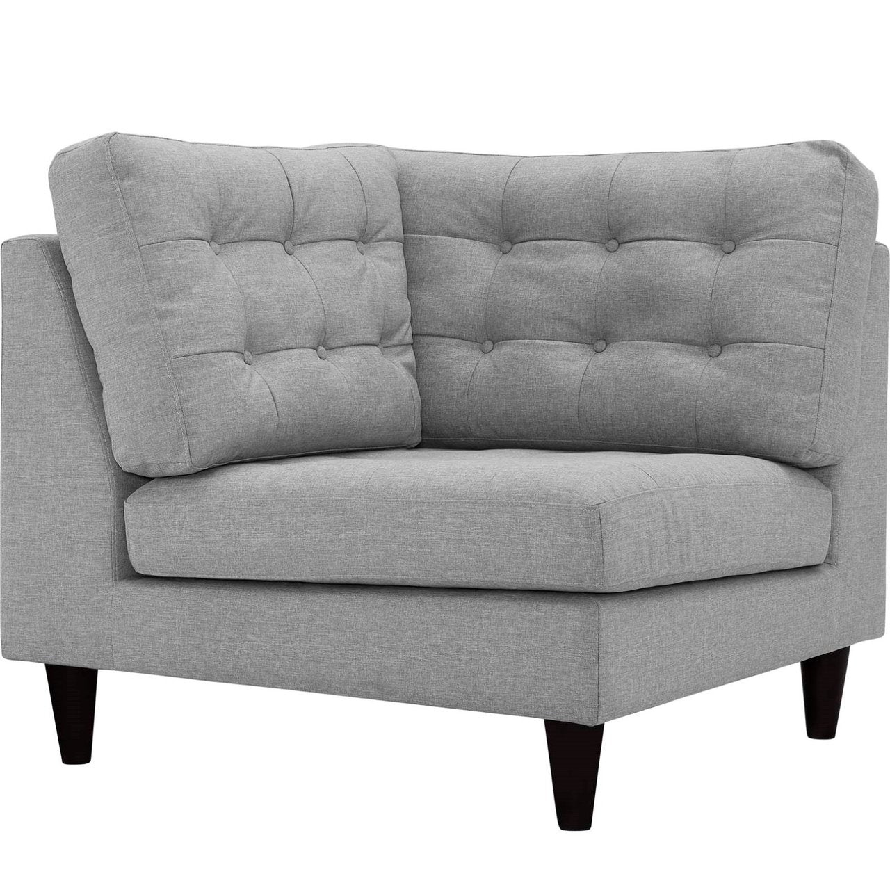 Empress Upholstered Fabric Corner Sofa, Grey, Fabric 11639