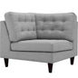 Empress Upholstered Fabric Corner Sofa, Grey, Fabric 11639