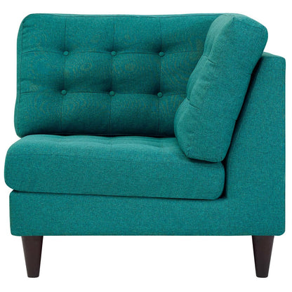 Empress Upholstered Fabric Corner Sofa, Fabric, Aqua Blue 13605