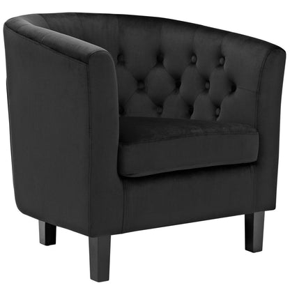 Prospect Velvet Armchair, Black, Fabric 11643
