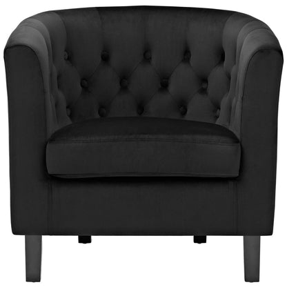 Prospect Velvet Armchair, Black, Fabric 11643