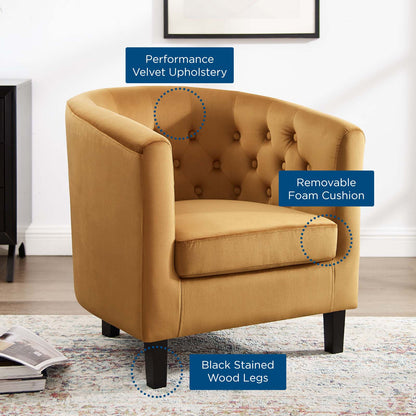Prospect Performance Velvet Armchair, Velvet, Brown, 18131
