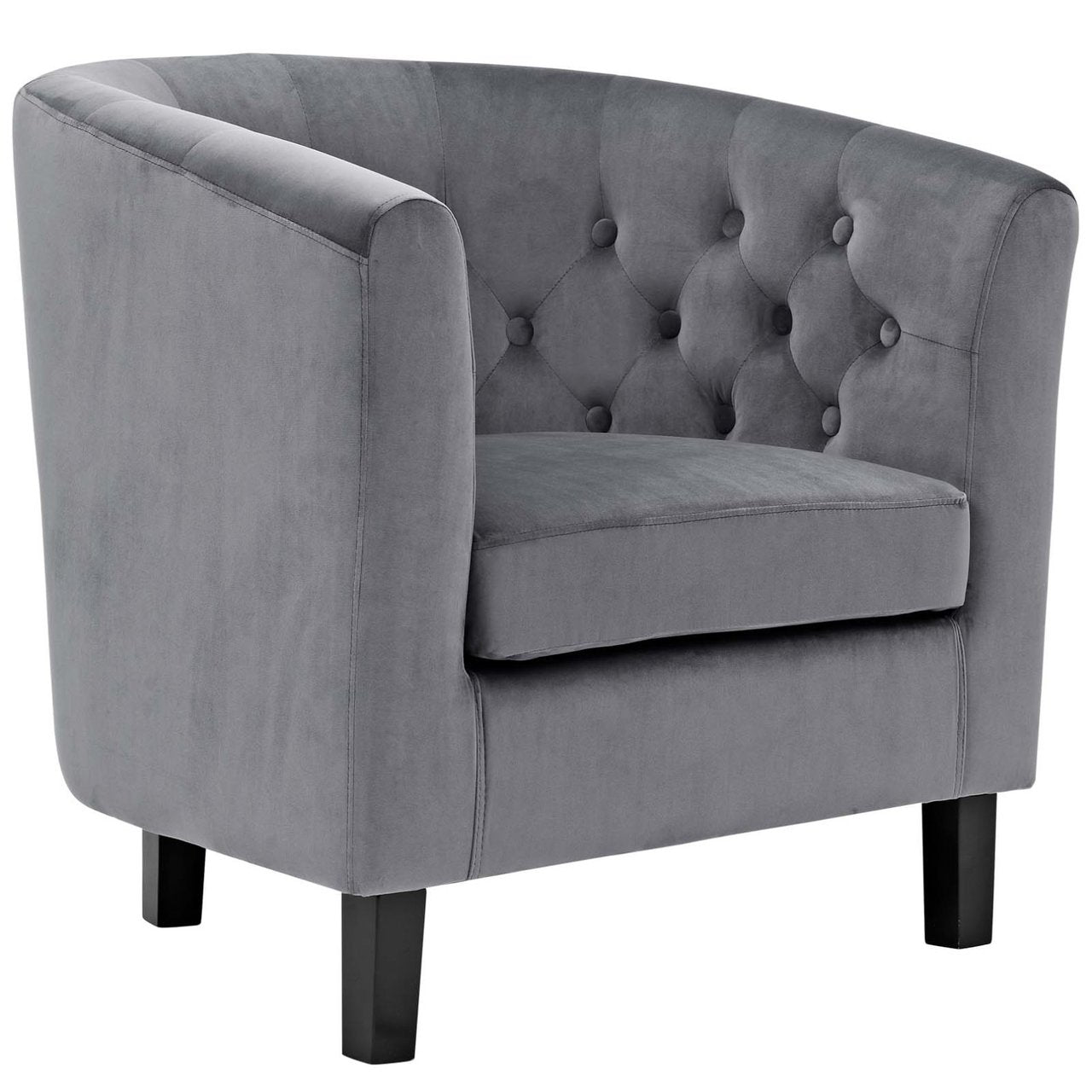 Prospect Velvet Armchair, Grey, Fabric 11644