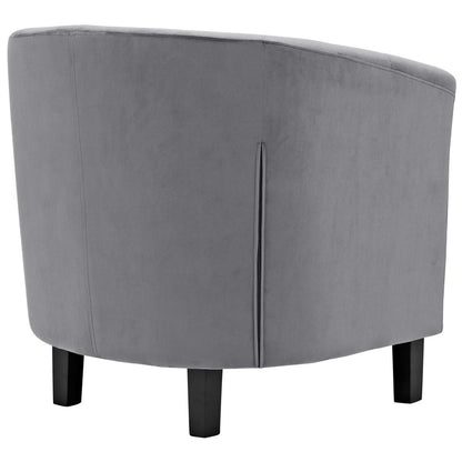 Prospect Velvet Armchair, Grey, Fabric 11644