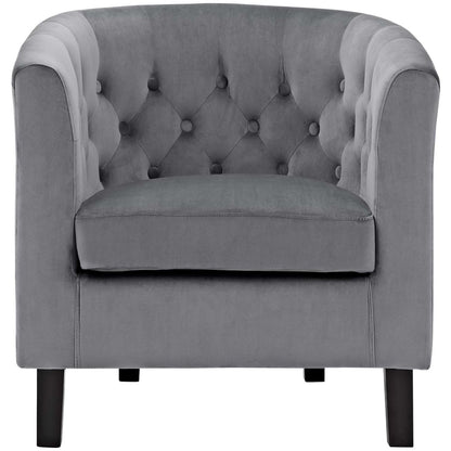 Prospect Velvet Armchair, Grey, Fabric 11644