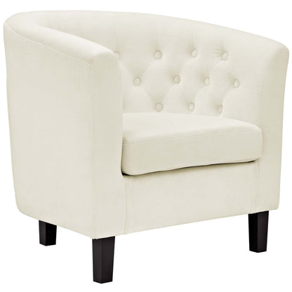 Prospect Velvet Armchair, White, Fabric 11645