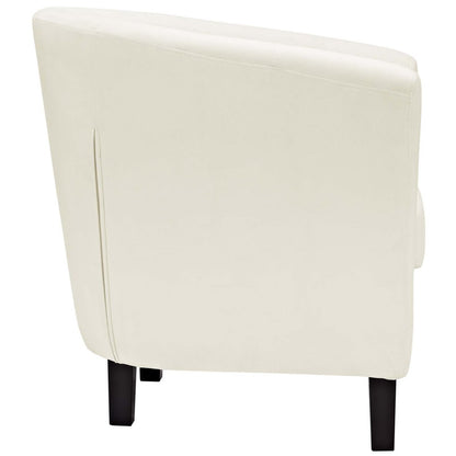 Prospect Velvet Armchair, White, Fabric 11645