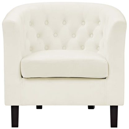 Prospect Velvet Armchair, White, Fabric 11645